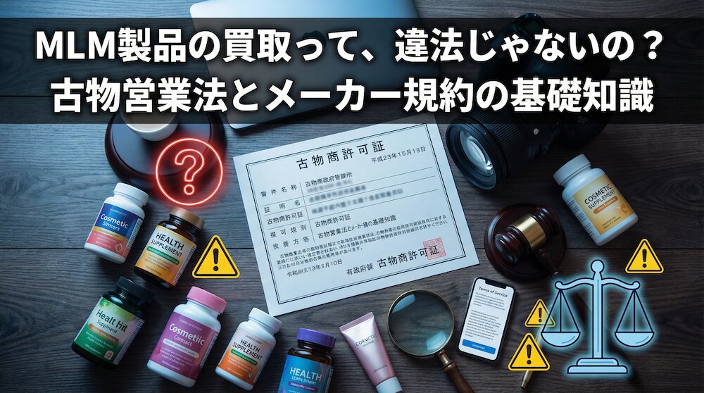 MLM製品の買取って、違法じゃないの？古物営業法とメーカー規約の基礎知識