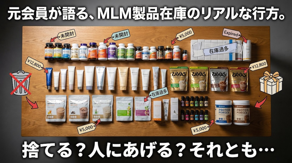 元会員が語る、MLM製品在庫のリアルな行方。捨てる？人にあげる？それとも…